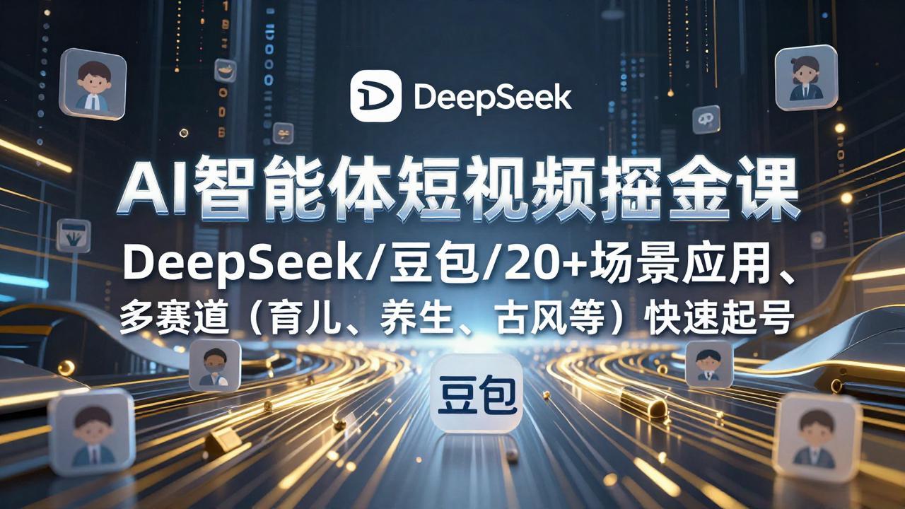 AI智能体短视频掘金课，DeepSeek/豆包/20+场景应用、多赛道(育儿、养生、古风等-云途创业网