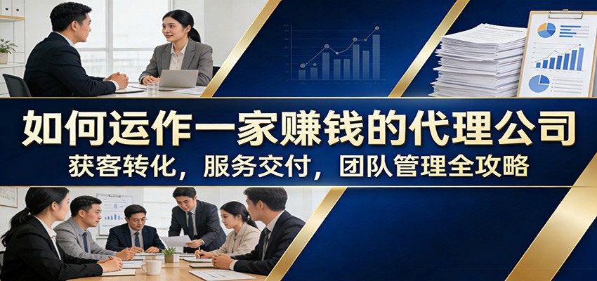 如何运作一家赚钱的代理公司:获客转化,服务交付,团队管理全攻略-云途创业网