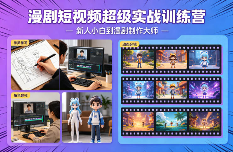 漫剧短视频超级实战训练营,新人小白到漫剧制作大师-云途创业网