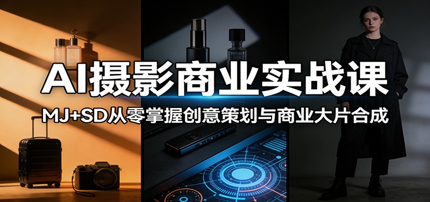 AI摄影商业实战课:MJ+SD从零掌握创意策划与商业大片合成-云途创业网