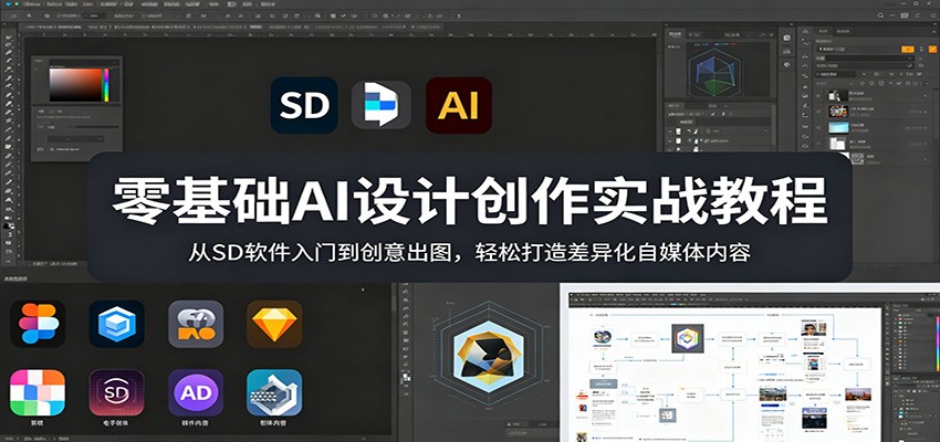 零基础AI设计创作实战教程：从SD软件入门到创意出图，轻松打造差异化自媒体内容-云途创业网