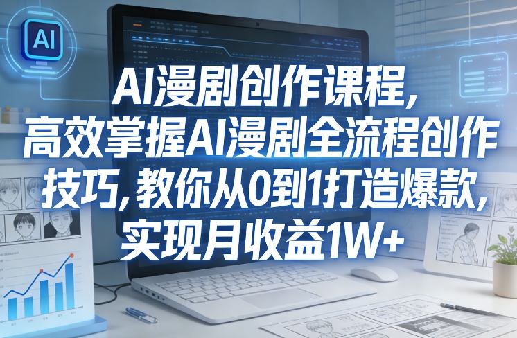 某社群AI漫剧创作课程,高效掌握AI漫剧全流程创作技巧,教你从0到1打造爆款,实现月收益1W+-云途创业网