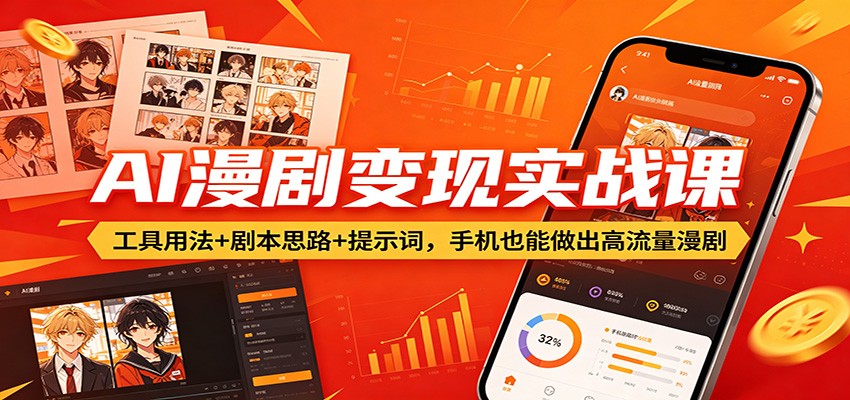 AI漫剧变现实战课：工具用法+剧本思路+提示词，手机也能做出高流量漫剧-云途创业网