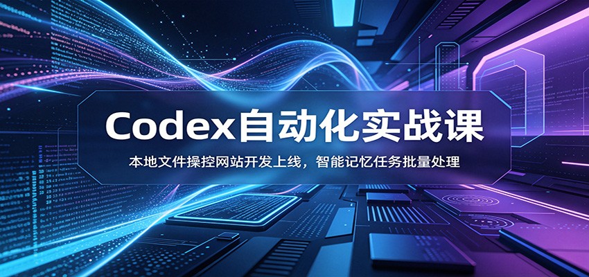 Codex自动化实战课：本地文件操控网站开发上线，智能记忆任务批量处理-云途创业网