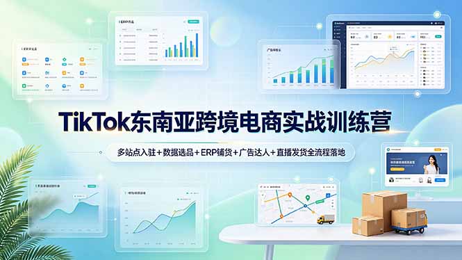 TikTok东南亚跨境电商实战训练营：多站点入驻+数据选品+ERP铺货+广告达人+直播发货全流程落地-云途创业网