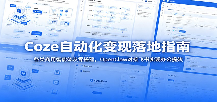 Coze自动化变现落地指南：各类商用智能体从零搭建，OpenClaw对接飞书实现办公提效-云途创业网