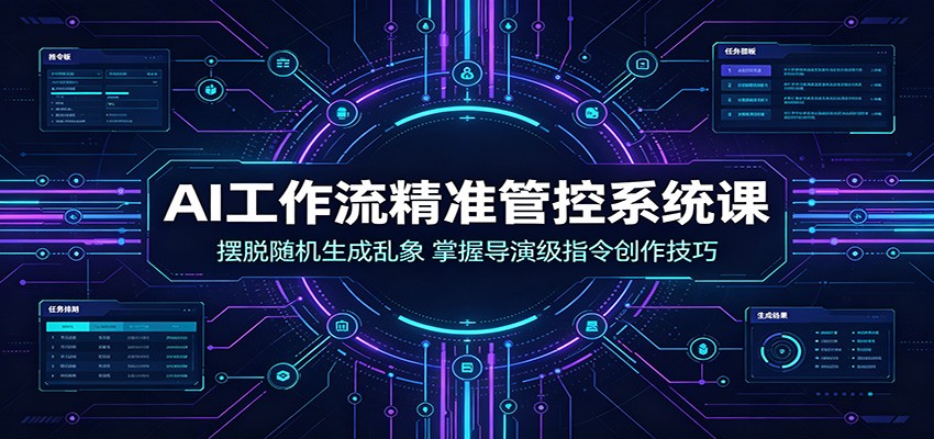 AI工作流精准管控系统课:摆脱随机生成乱象,掌握导演级指令创作技巧-云途创业网