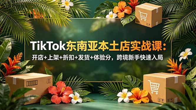 TikTok东南亚本土店实战课：开店+上架+折扣+发货+体验分，跨境新手快速入局-云途创业网