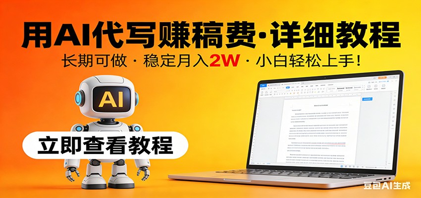 用AI代写赚稿费，详细教程，长期可做，稳定月入2W，小白轻松上手！-云途创业网