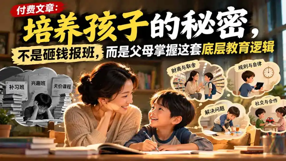 付费文章：培养孩子的秘密，不是砸钱报班，而是父母掌握这套底层教育逻辑-云途创业网