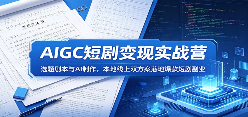 AIGC短剧变现实战营：选题剧本与AI制作，本地线上双方案落地爆款短剧副业-云途创业网