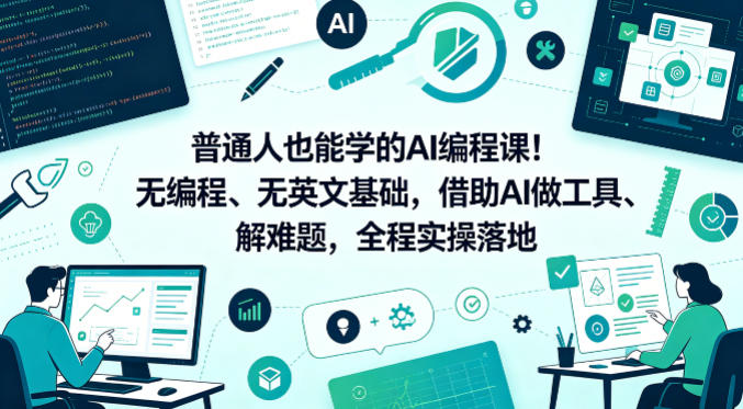 普通人也能学的AI编程课!无编程、无英文基础,借助AI做工具、解难题,全程实操落地-云途创业网