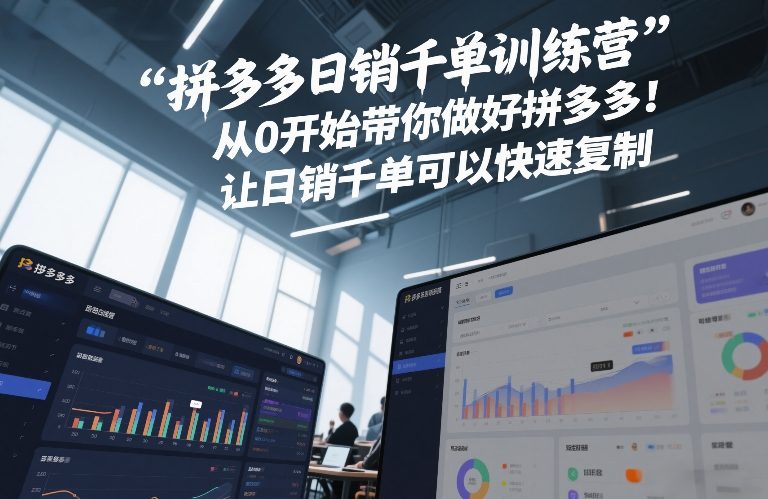 拼多多日销千单训练营，从0开始带你做好拼多多，让日销千单可以快速复制(更新26年7月)-云途创业网