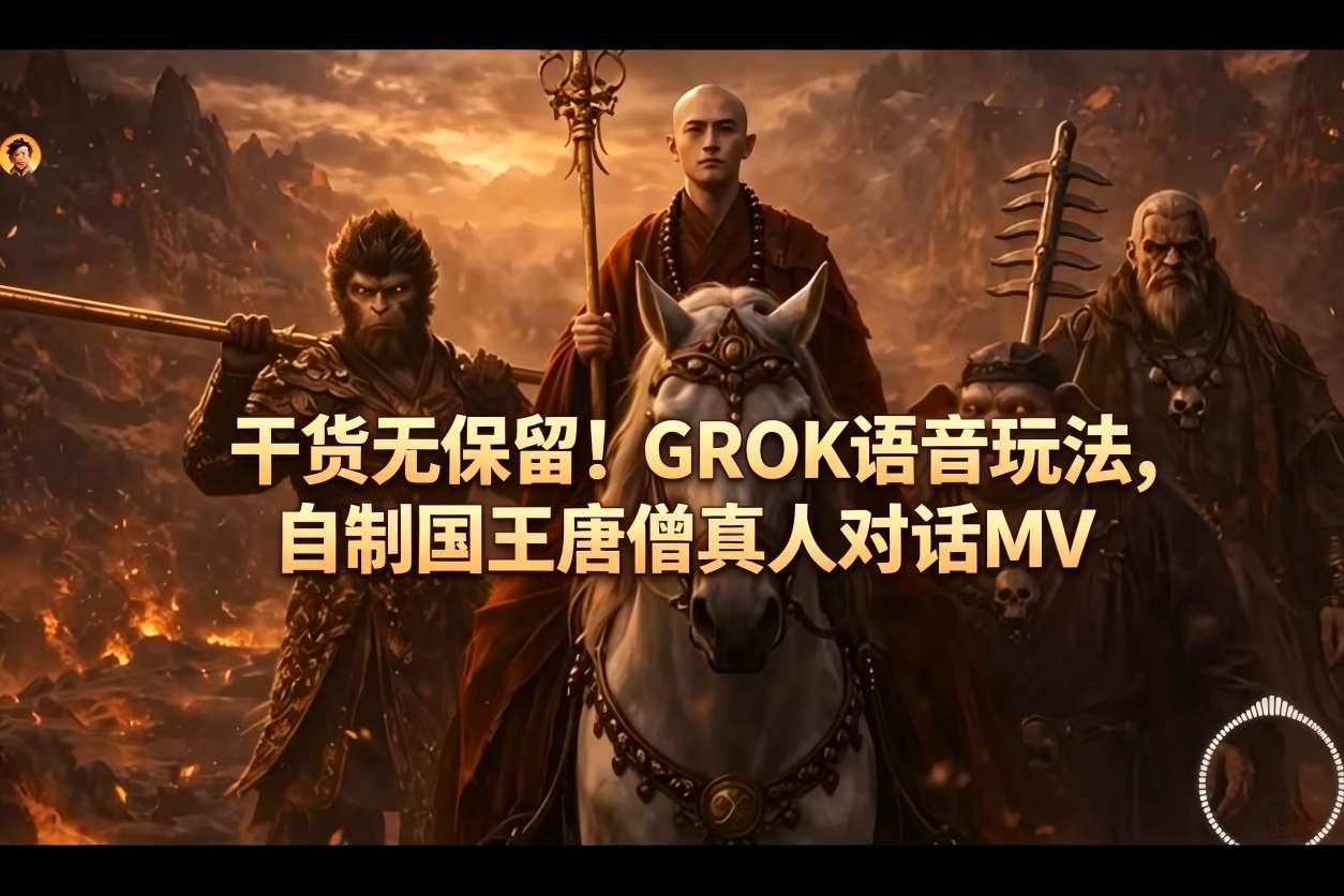 干货无保留！GROK语音玩法，自制国王唐僧真人对话MV-云途创业网