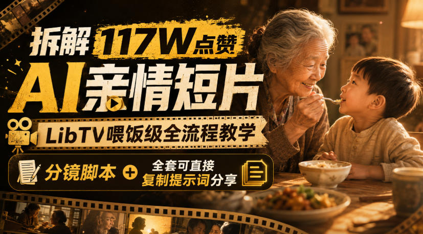 拆解117W点赞AI亲情短片，LibTV喂饭级全流程教学，分镜脚本+全套可直接复制提示词分享-云途创业网