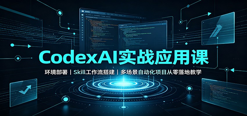 CodexAI实战应用课：环境部署Skill工作流搭建，多场景自动化项目从零落地教学-云途创业网