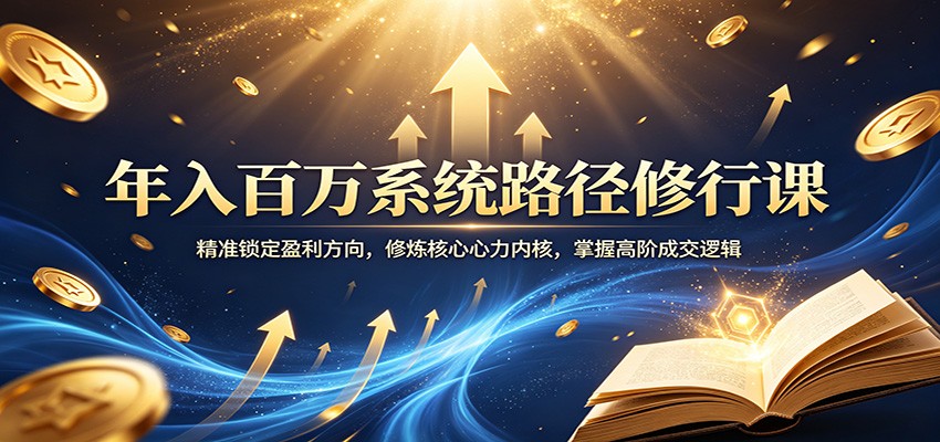 年入百万系统路径修行课：精准锁定盈利方向，修炼核心心力内核，掌握高阶成交逻辑-云途创业网