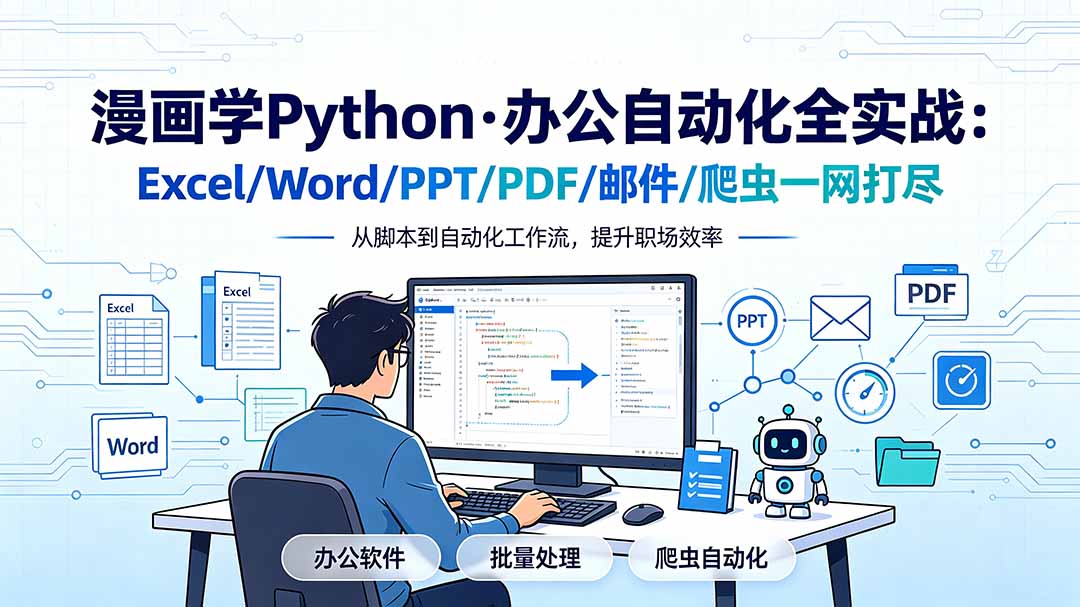漫画学Python·办公自动化全实战:Excel/Word/PPT/PDF/邮件/爬虫一网打尽-云途创业网