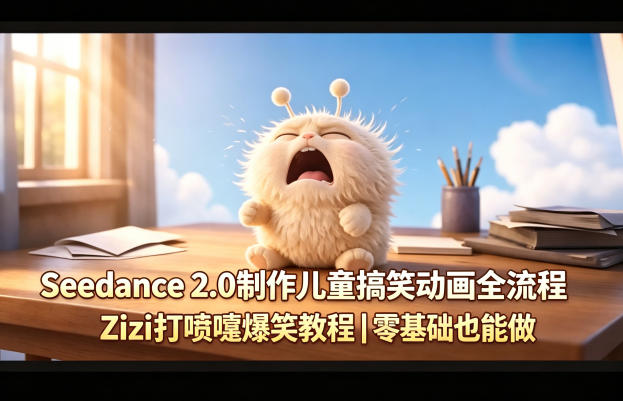 Seedance 2.0制作儿童搞笑动画全流程Zizi打喷嚏爆笑教程｜零基础也能做-云途创业网