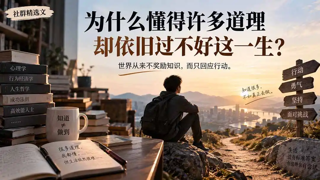 社群精选文：为什么懂得许多道理却依旧过不好这一生？-云途创业网