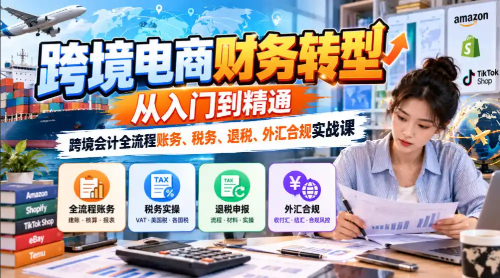 跨境电商财务转型：从入门到精通｜跨境会计全流程账务、税务、退税、外汇合规实战课-云途创业网