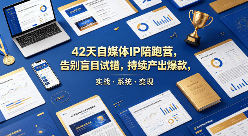 42天自媒体IP陪跑营，告别盲目试错，持续产出爆款，实战·系统·变现(更新2026)-云途创业网
