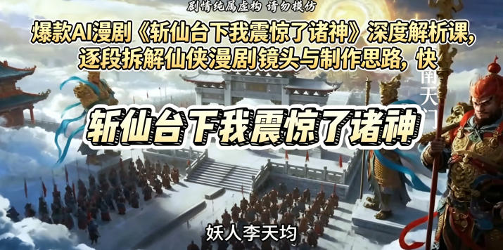 爆款AI漫剧《斩仙台下我震惊了诸神》深度解析课，逐段拆解仙侠漫剧镜头与制作思路，快速复刻爆款创作模式-云途创业网
