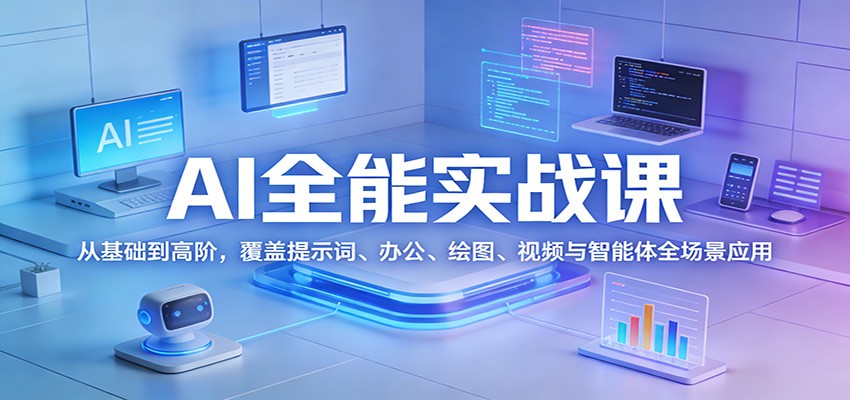 AI全能实战课:从基础到高阶,覆盖提示词、办公、绘图、视频与智能体全场景应用-云途创业网