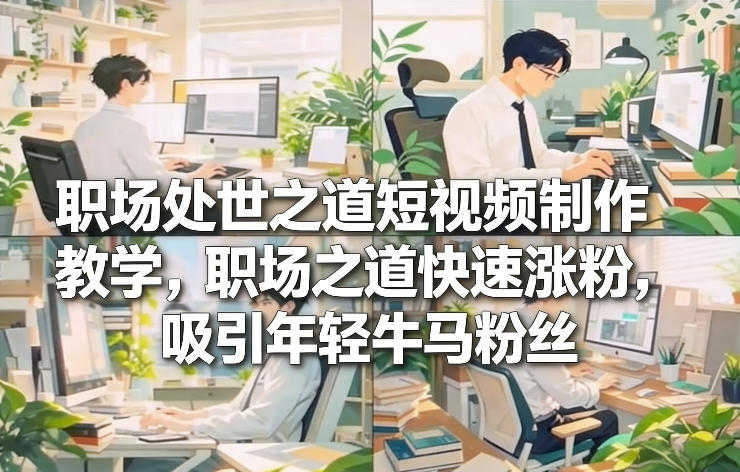 职场处世之道短视频制作教学,职场之道快速涨粉,吸引年轻牛马粉丝-云途创业网
