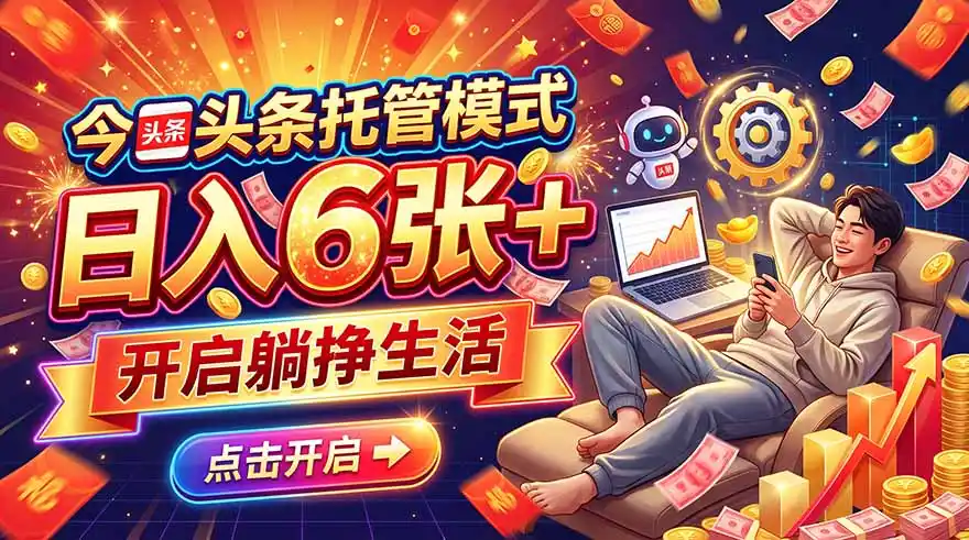 今日头条AI托管模式,每天5分钟,最高月入5000+,操作超简单,零门槛-云途创业网
