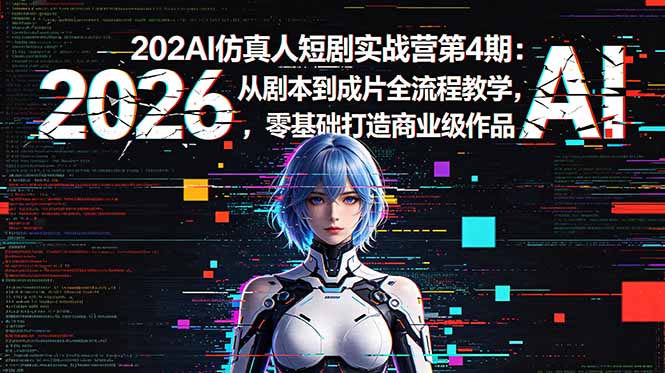 2026AI仿真人短剧实战营第4期:从剧本到成片全流程教学,零基础打造商业级作品-云途创业网