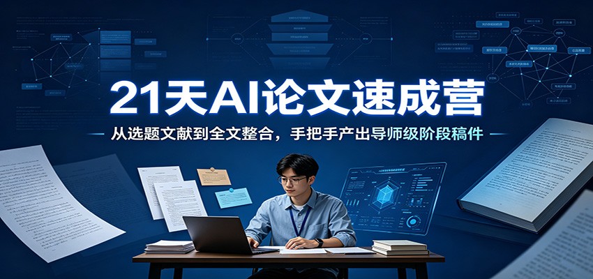 21天AI论文速成营：从选题文献到全文整合，手把手产出导师级阶段稿件-云途创业网