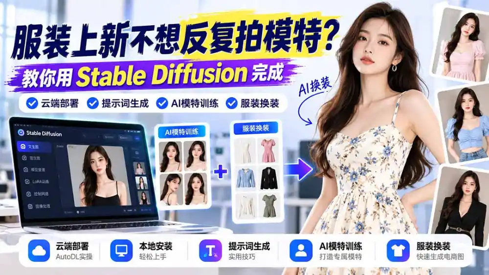 服装上新不想反复拍模特？教你用Stable Diffusion完成云端部署、提示词生成、AI模特训练与换装-云途创业网