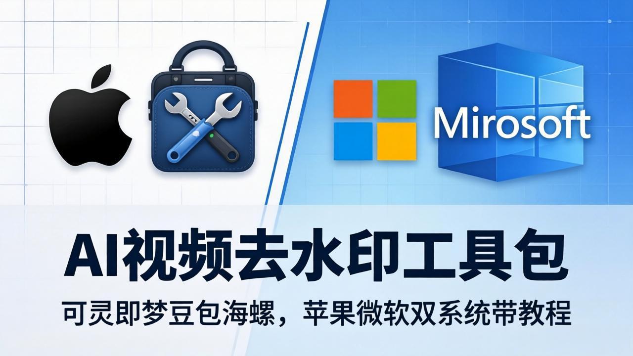 AI视频去水印工具包：可灵即梦豆包海螺，苹果微软双系统带教程-云途创业网