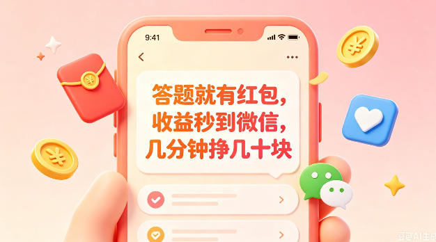 答题就有红包,收益秒到微信,几分钟挣几十块,学生党上班族宝妈都可以玩【揭秘】