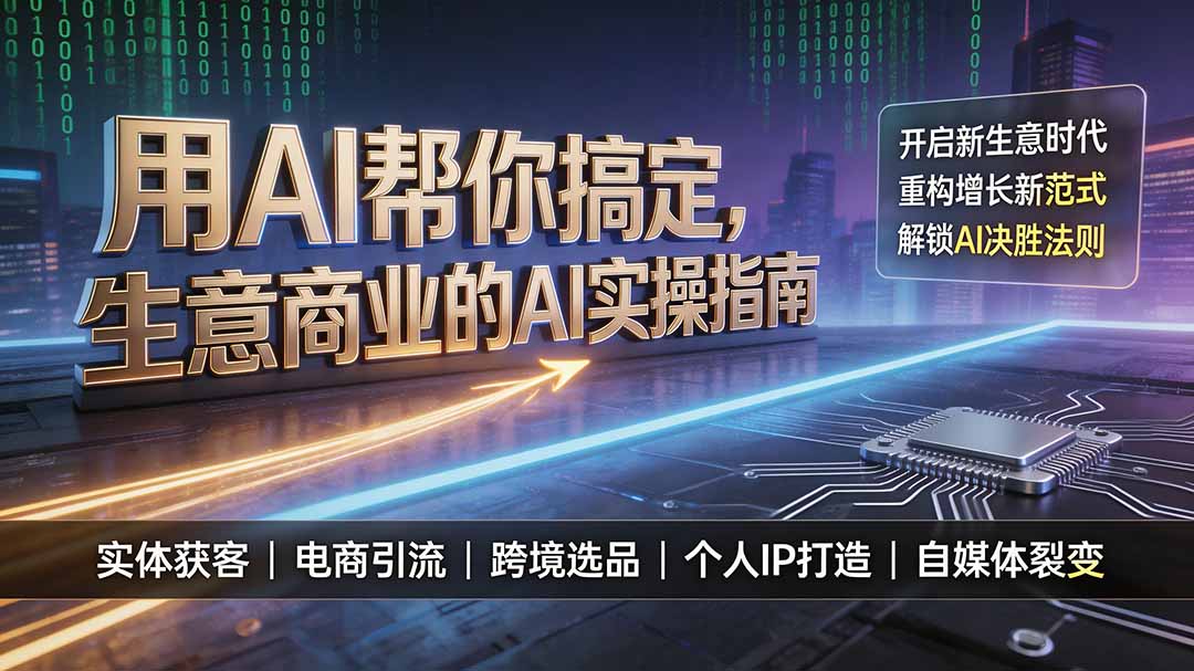 用AI帮你搞定，生意商业的AI实操指南，开启新生意时代，重构增长新范式，解锁AI时代决胜法则-云途创业网