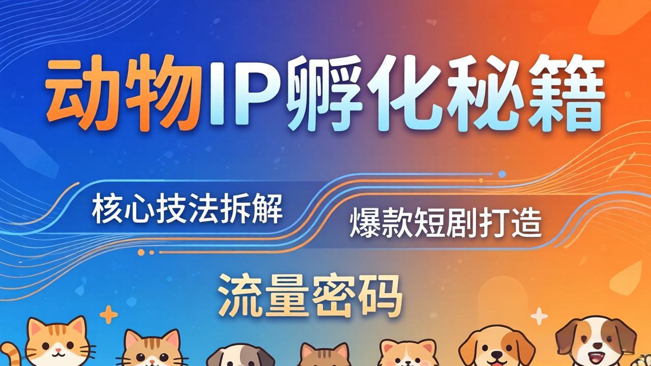 动物IP孵化全套秘籍，三大核心技法拆解，打造爆款萌宠短剧，轻松拿捏赛道流量密码-云途创业网