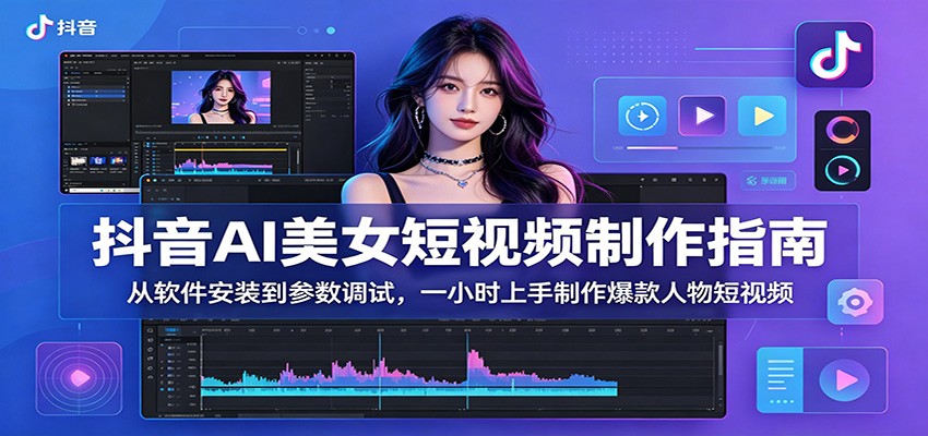 抖音AI美女短视频制作指南：从软件安装到参数调试，一小时上手制作爆款人物短视频-云途创业网