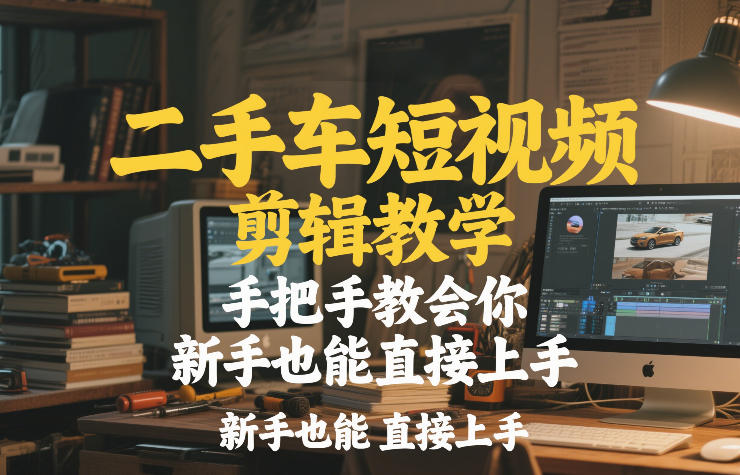 二手车短视频剪辑教学,手把手教会你,新手也能直接上手-云途创业网