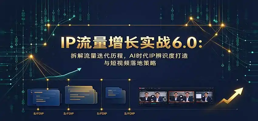 IP流量增长实战6.0：拆解流量迭代历程，AI时代IP辨识度打造与短视频落地策略-云途创业网