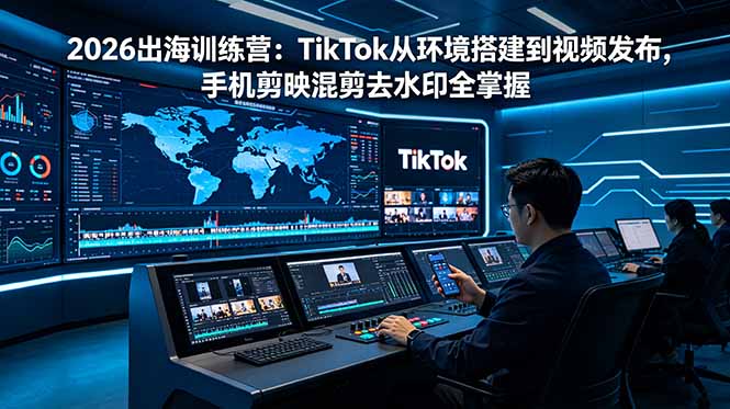 2026出海训练营：TikTok从环境搭建到视频发布，手机剪映混剪去水印全掌握-云途创业网