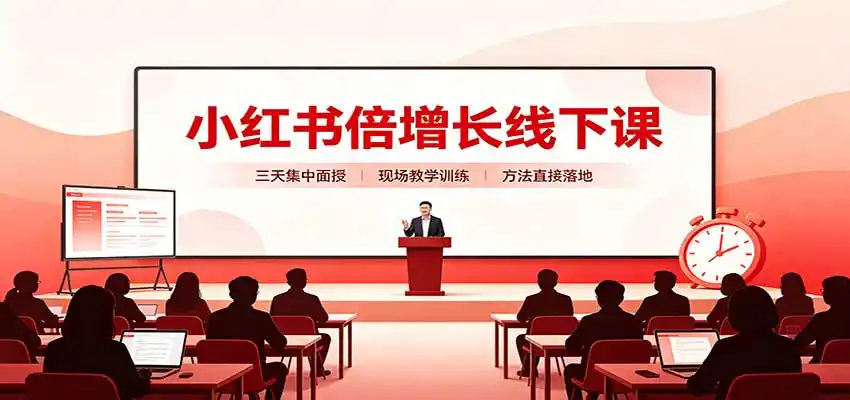 小红书倍增长线下课：三天集中面授，拆解选品、素材制作与起号全链路-云途创业网