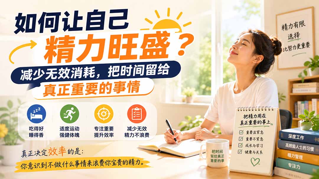 付费文章：如何让自己精力旺盛？减少无效消耗，把时间留给真正重要的事情-云途创业网