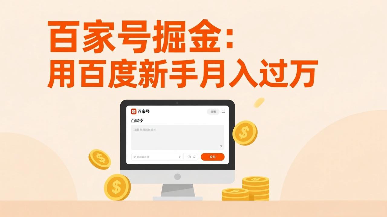百家号掘金:用百度新手月入过万,日入300,无需引流,全新手机搬砖项目-云途创业网