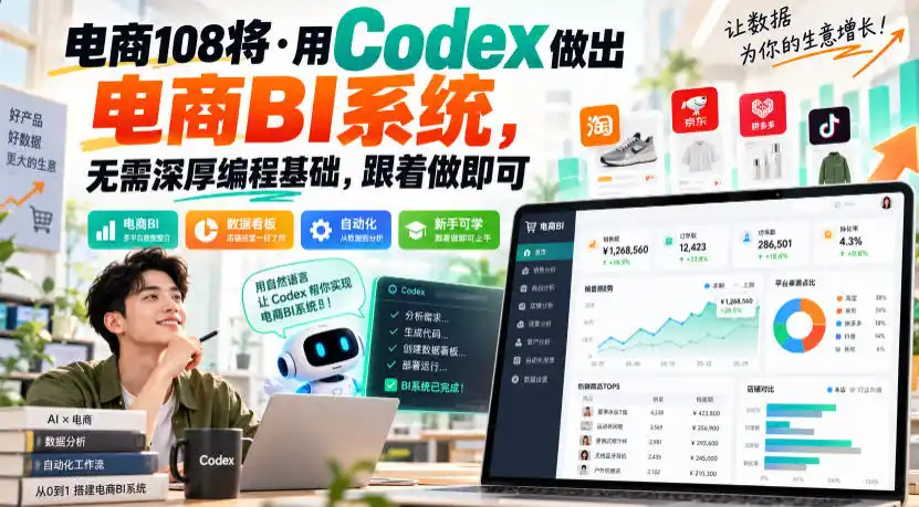 电商108将·用Codex做出电商BI系统，无需深厚编程基础，跟着做即可(更新1026)-云途创业网