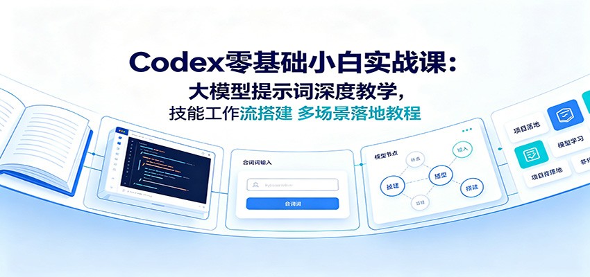 Codex零基础小白实战课：大模型提示词深度教学，技能工作流搭建多场景落地教程-云途创业网