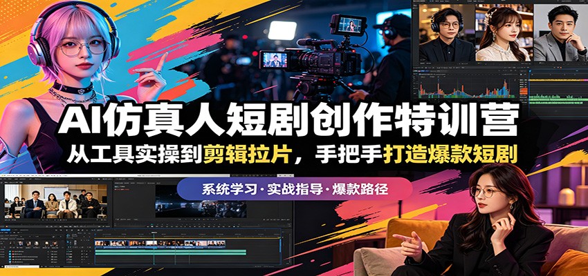 AI仿真人短剧创作特训营：从工具实操到剪辑拉片，手把手打造爆款短剧-云途创业网