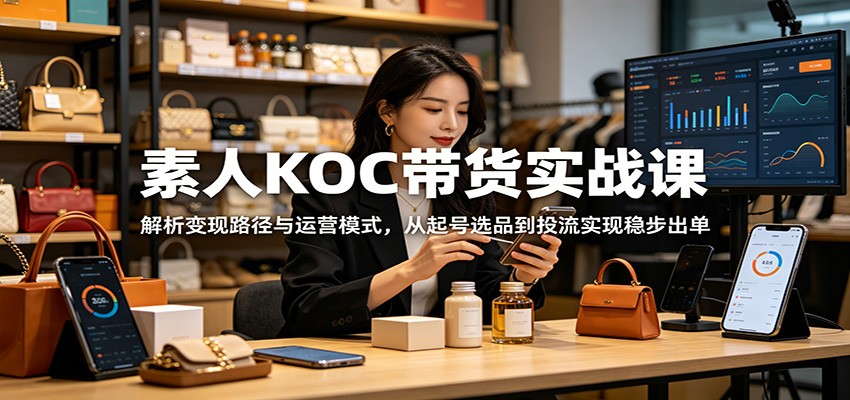 素人KOC带货实战课:解析变现路径与运营模式,从起号选品到投流实现稳步出单-云途创业网