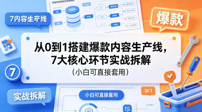 从0到1搭建爆款内容生产线,7大核心环节实战拆解(小白可直接套用)-云途创业网