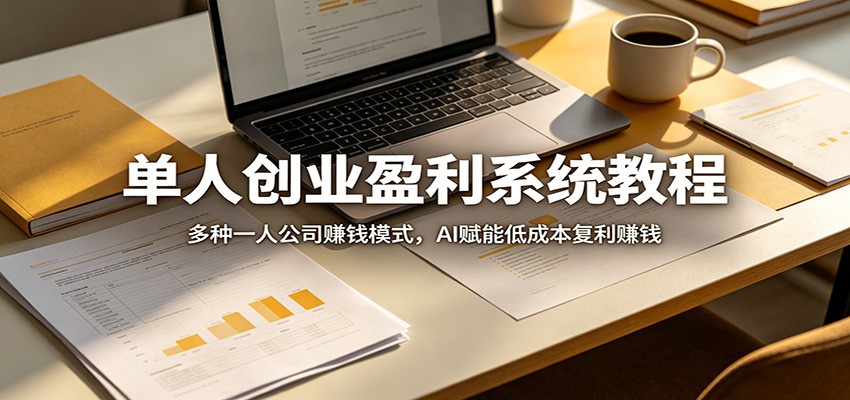 单人创业盈利系统教程：多种一人公司赚钱模式，AI赋能低成本复利赚钱-云途创业网